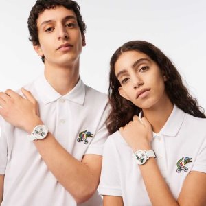 Lacoste 12.12 x Netflix Sex Education 3 Hands Silikon Hvite | 3872-QSUWC