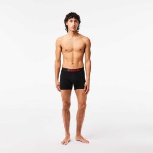 Lacoste 3-Pack x Netflix Jersey Boxers Svarte Rød Hvite | 8352-KASQT