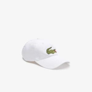 Lacoste Adjustable Organic Bomull Twill Hvite | 4127-ZKHCQ