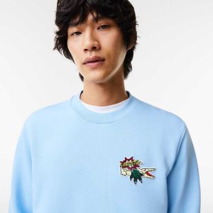 Lacoste Badge Organic Bomull Blå | 0456-KGRVE