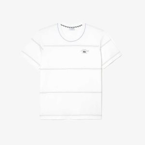 Lacoste Big Fit Ribbet Collar Hvite | 4135-VGJNC