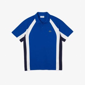 Lacoste Bomull Mini-Pique Colorblock Blå Marineblå Blå Hvite | 8021-GKLAP