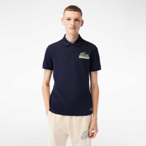 Lacoste Bomull Mini-Pique Marineblå Blå | 1078-IOHEK