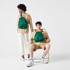 Lacoste Branded Nylon Flap Backpack Multicolor | 8271-VKMTJ