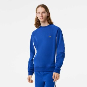 Lacoste Brushed Fleece Colorblock Blå Marineblå Blå Hvite | 6308-QNCVR