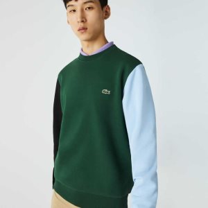 Lacoste Brushed Fleece Grønn Svarte Blå | 0364-YMAWS