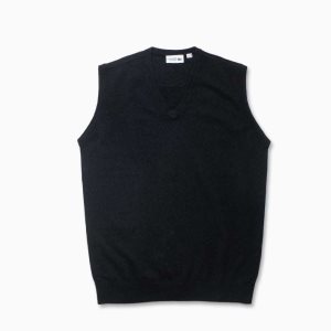 Lacoste Cashmere Vest Svarte | 0783-XTVDO