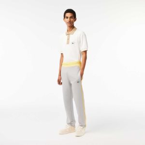 Lacoste Colorblock Organic Bomull Track Lyse Grå Gul Hvite | 2381-QRDEK