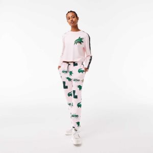 Lacoste Comic Print Trackpants Lyse Rosa | 0395-NZYPH