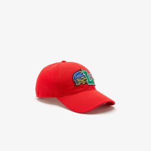 Lacoste Contrast Badge Rød | 5091-OKHTN