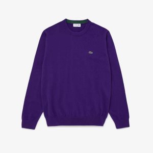 Lacoste Crew Neck Bomull Lilla | 5069-UXGDV