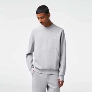 Lacoste Crew Neck Kangaroo Pocket Bomull Blend Grå | 3457-JSEPF