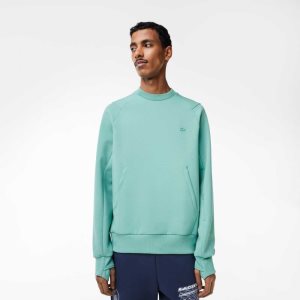 Lacoste Crew Neck Kangaroo Pocket Bomull Blend Mint | 5841-IAMUL