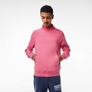 Lacoste Crew Neck Kangaroo Pocket Bomull Blend Rosa | 5983-XCKPY