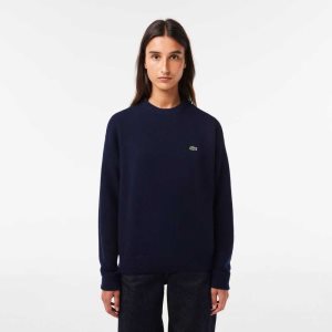 Lacoste Crew Neck Ull Marineblå Blå | 3981-GRQXU