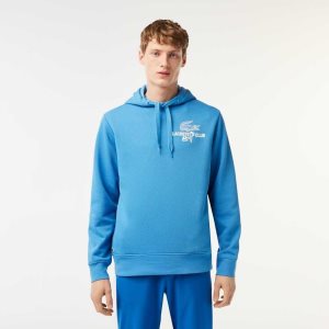 Lacoste Golf Relaxed Fit Hoodie Blå | 6231-NQYUK