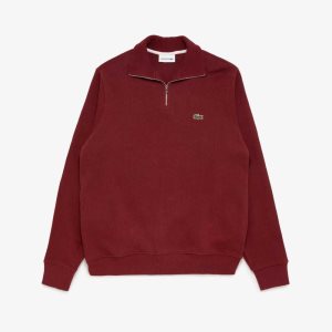 Lacoste Half Zip Bomull Burgunder | 3476-NVFQB