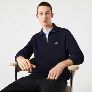 Lacoste Half Zip Bomull Marineblå Blå | 4672-GARHE