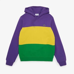 Lacoste Hette Colorblock Fleece Sweatshirt Lilla Gul Grønn | 6089-JSQXT