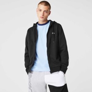 Lacoste Hette Colorblock Lettered Fleece Zip Sweatshirt Svarte | 0941-CHVMW