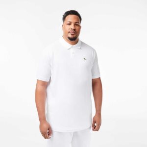 Lacoste Høye Fit Bomull Petit Pique Hvite | 7243-KNHCU