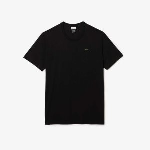 Lacoste Høye Fit Pima Bomull Jersey Svarte | 5867-BEQUR