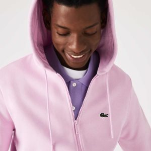 Lacoste Kangaroo Pocket Fleece Zipped Rosa | 6458-YEUWM