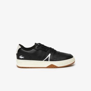 Lacoste L001 Lær Popped Heel Svarte | 7243-BSMLT