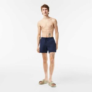 Lacoste Light Quick-Dry Swim Marineblå Blå Grønn | 4630-NQMFC