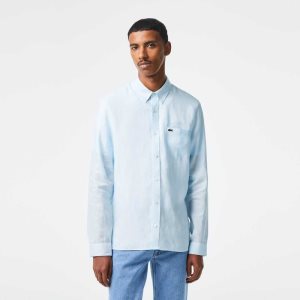 Lacoste Linen Lyse Blå | 9642-OGVKH