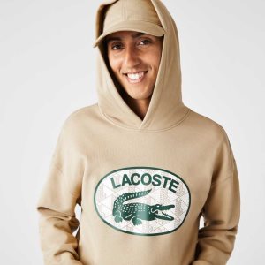 Lacoste Loose Fit Branded Monogram Hette Beige | 9640-TEIZB