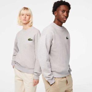 Lacoste Loose Fit Crocodile Badge Grå | 9841-JKUXA