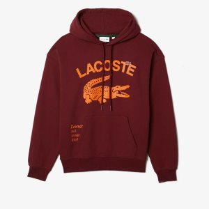 Lacoste Loose Fit Crocodile Hette Burgunder | 9618-KTZGX