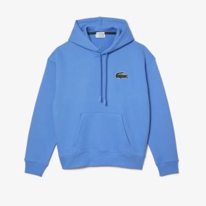 Lacoste Loose Fit Hette Organic Bomull Blå | 7906-UXOQW