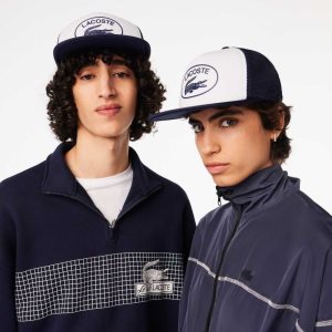 Lacoste Mesh And Neoprene Marineblå Blå Hvite | 5127-TUFHG