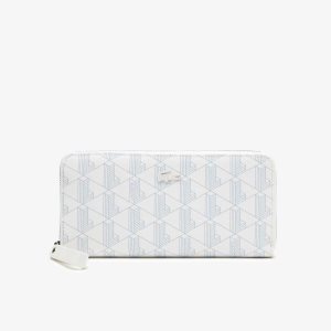 Lacoste Monogram Print Zip Wallet Multicolor | 8357-RCMAD