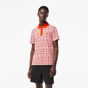 Lacoste Movement Two-Tone Printed Rosa Rød | 3480-MLVFK