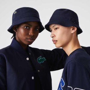 Lacoste Organic Bomull Bucket Marineblå Blå | 0459-YJHSX