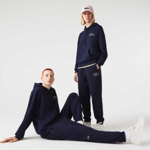 Lacoste Organic Bomull Fleece Trackpants Marineblå Blå | 3960-EBIAK