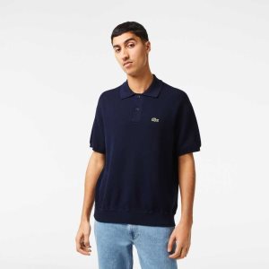 Lacoste Organic Bomull Polo Neck Marineblå Blå | 7520-DBKSG