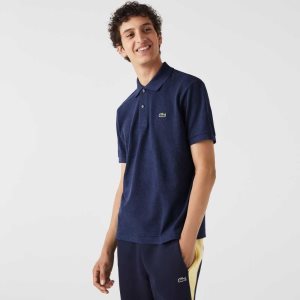 Lacoste Original L.12.12 Heathered Petit Pique Bomull Blå | 8431-HDQXV