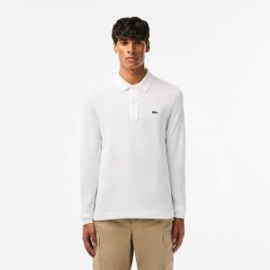 Lacoste Original L.12.12 Slim Fit Long Sleeve Hvite | 4729-QEBXS