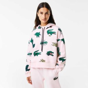 Lacoste Oversized Hette Fleece Lyse Rosa | 6295-SHEOC