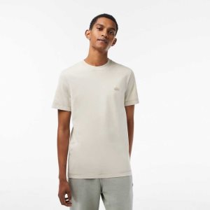 Lacoste Plain Organic Bomull Beige | 5672-GFPCI