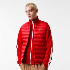 Lacoste Polstret Vann-Repellent Vest Rød | 1470-HEQWB