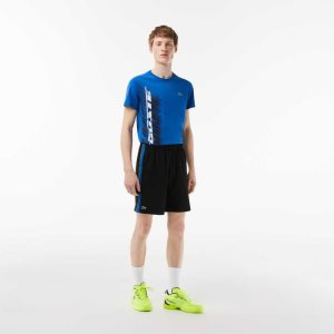 Lacoste Recycled Polyester Tennis Svarte Blå Gul | 6528-XJEZD