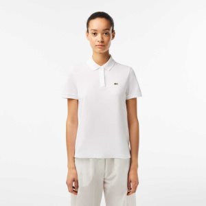 Lacoste Regular Fit Soft Bomull Petit Pique Hvite | 8934-KFVGM