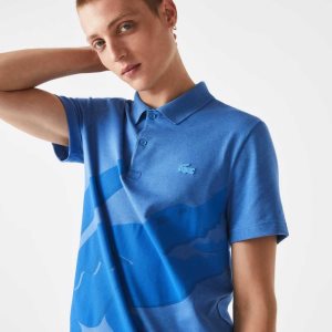 Lacoste Regular Fit Stretch Organic Bomull Blå | 6147-DHXLN