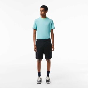 Lacoste Regular Fit Stretch Organic Bomull Bermuda Svarte | 7610-LYTDE