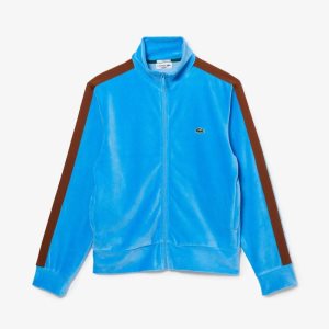 Lacoste Regular Fit Velvet Zip Blå | 2861-ZGRJI